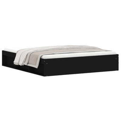 Bed Frame without Mattress Black 183x203 cm King