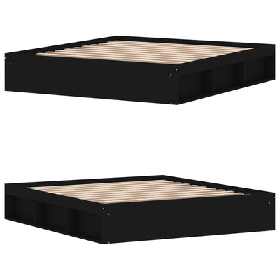 Bed Frame without Mattress Black 183x203 cm King