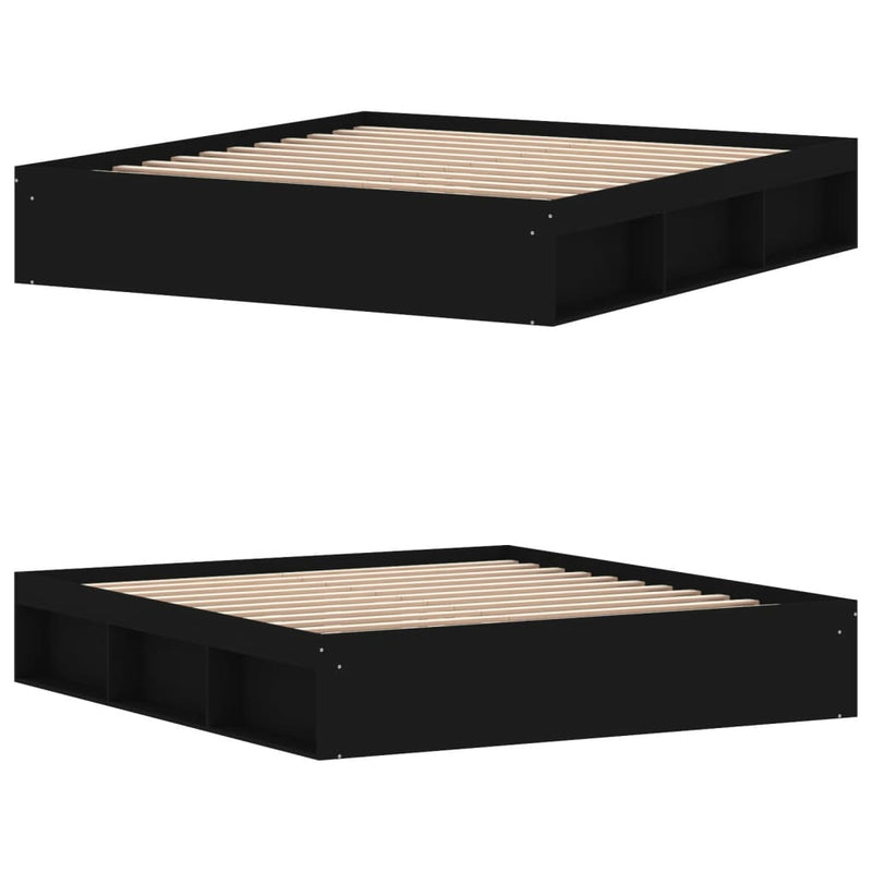 Bed Frame without Mattress Black 183x203 cm King