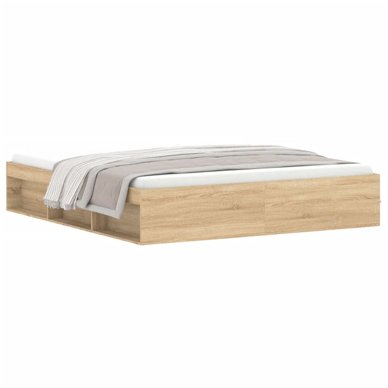 Bed Frame without Mattress Sonoma Oak 183x203 cm King