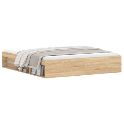 Bed Frame without Mattress Sonoma Oak 183x203 cm King