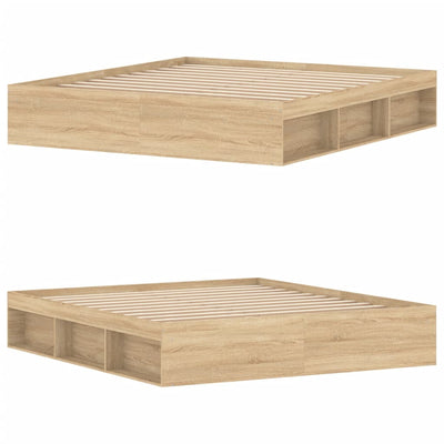 Bed Frame without Mattress Sonoma Oak 183x203 cm King