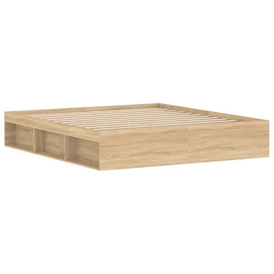 Bed Frame without Mattress Sonoma Oak 183x203 cm King