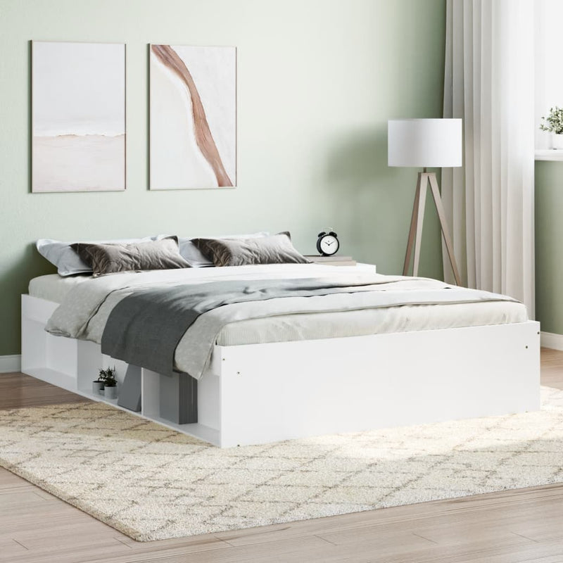 Bed Frame without Mattress White 135x190 cm