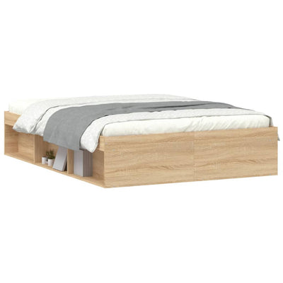 Bed Frame without Mattress Sonoma Oak 135x190 cm