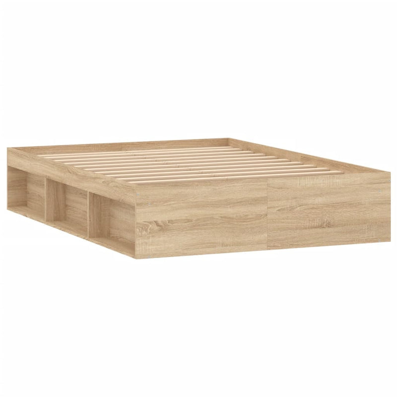 Bed Frame without Mattress Sonoma Oak 135x190 cm