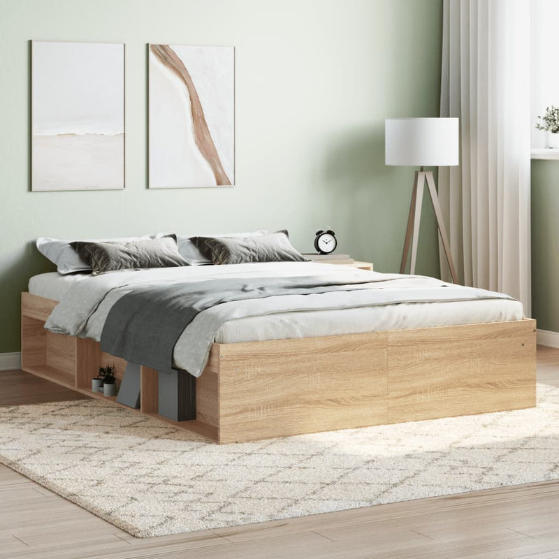 Bed Frame Sonoma Oak 137x187 cm Single Size