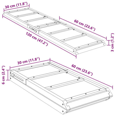 Dog Ramp Grey120x30 cm Solid Wood Fir