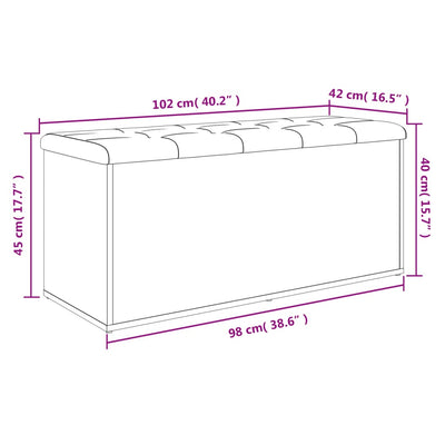 Storage Bench White 102x42x45 cm Engineered Wood