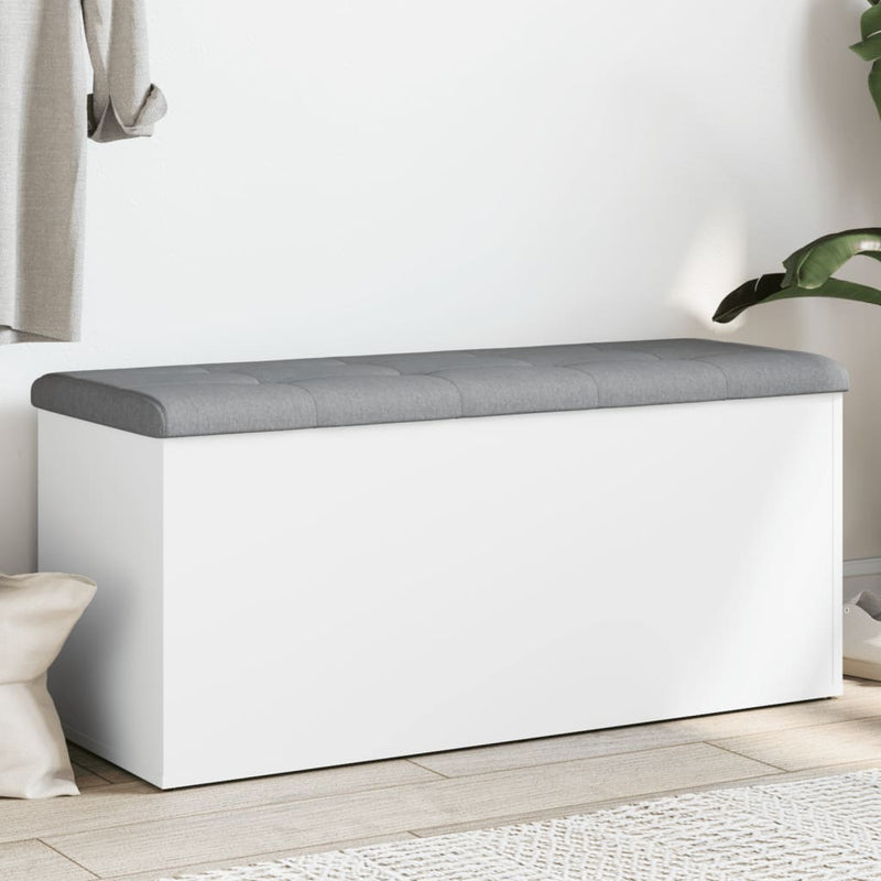 Storage Bench White 102x42x45 cm Engineered Wood