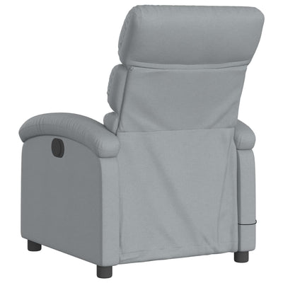 Electric Massage Recliner Chair Light Grey Fabric