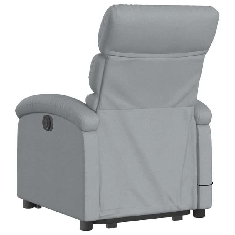 Stand up Massage Recliner Chair Light Grey Fabric