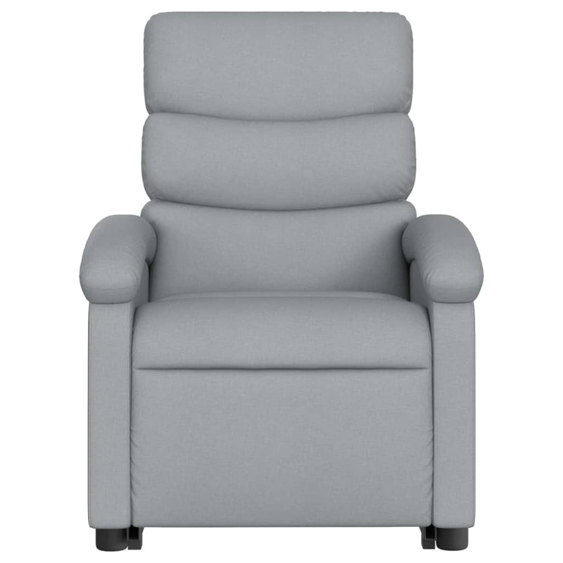 Stand up Massage Recliner Chair Light Grey Fabric