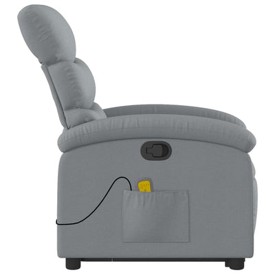 Stand up Massage Recliner Chair Light Grey Fabric