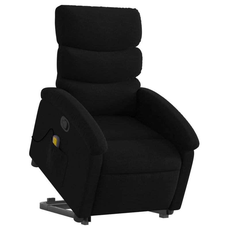 Stand up Massage Recliner Chair Black Fabric