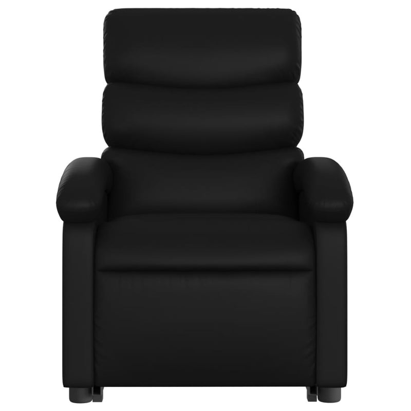 Stand up Massage Recliner Chair Black Faux Leather