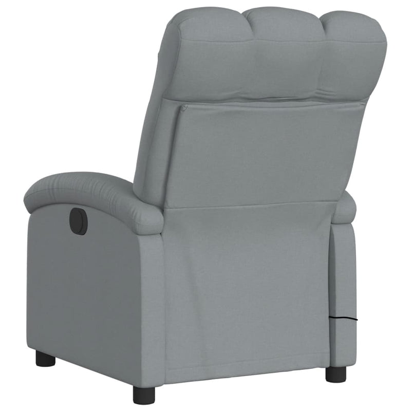 Massage Recliner Chair Light Grey Fabric