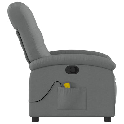 Massage Recliner Chair Dark Grey Fabric