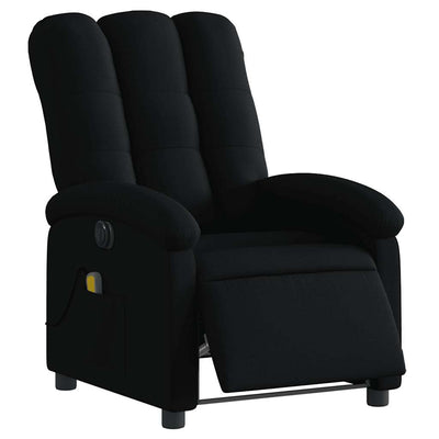 Electric Massage Recliner Chair Black Fabric