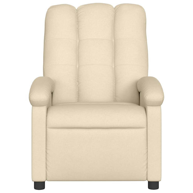 Electric Massage Recliner Chair Cream Fabric