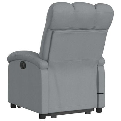 Stand up Massage Recliner Chair Light Grey Fabric