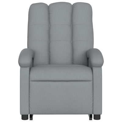 Stand up Massage Recliner Chair Light Grey Fabric