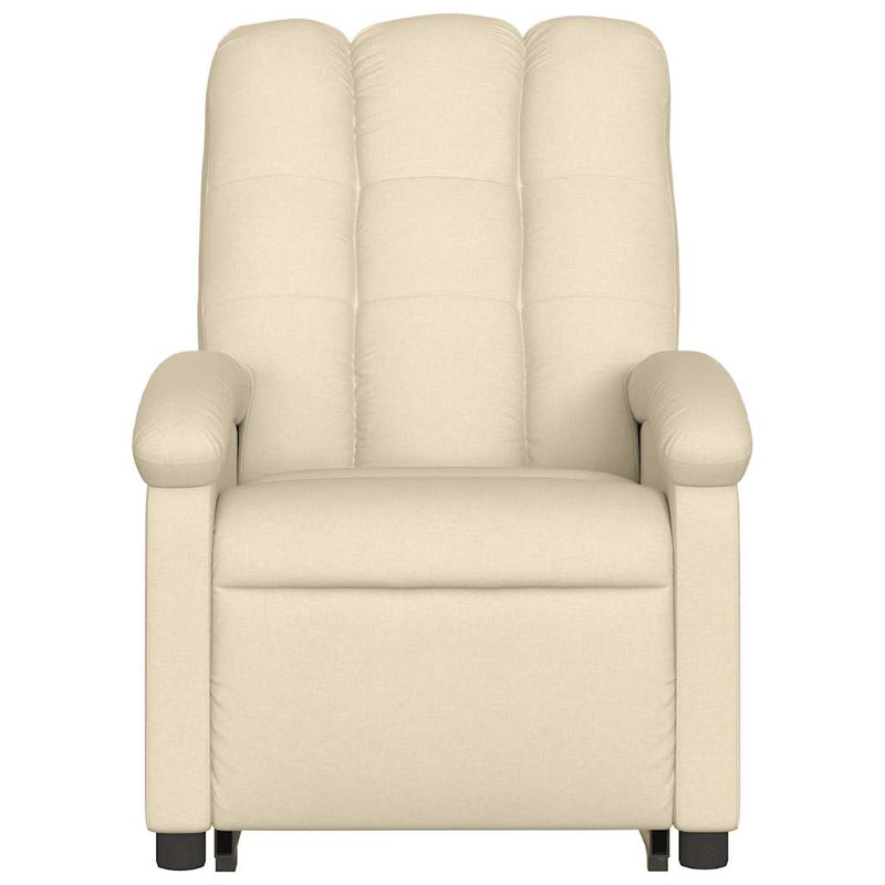 Stand up Massage Recliner Chair Cream Fabric