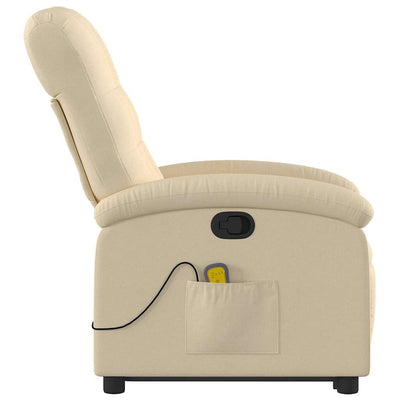 Stand up Massage Recliner Chair Cream Fabric