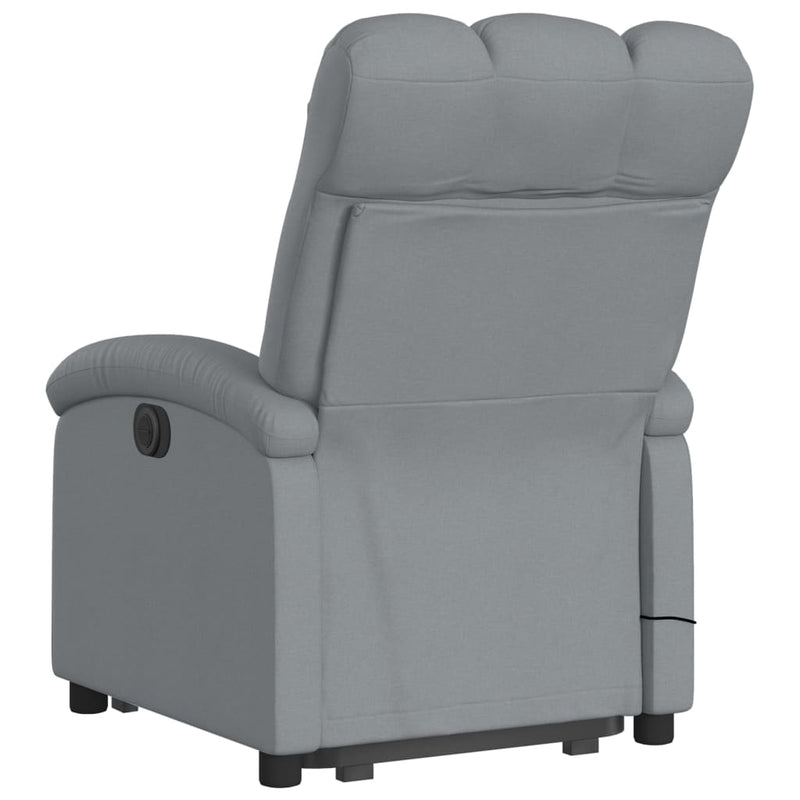 Electric Stand up Massage Recliner Chair Light Grey Fabric