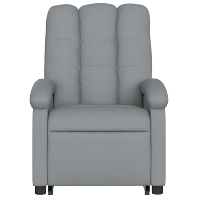 Electric Stand up Massage Recliner Chair Light Grey Fabric