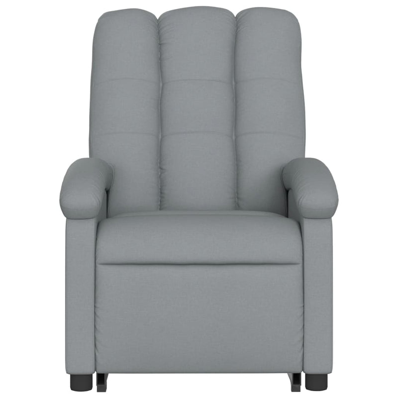 Electric Stand up Massage Recliner Chair Light Grey Fabric