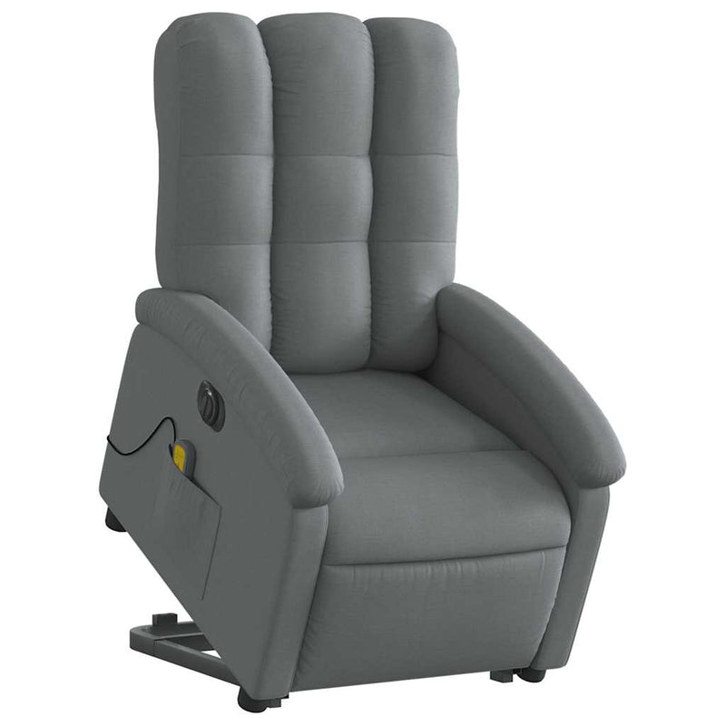 Electric Stand up Massage Recliner Chair Dark Grey Fabric