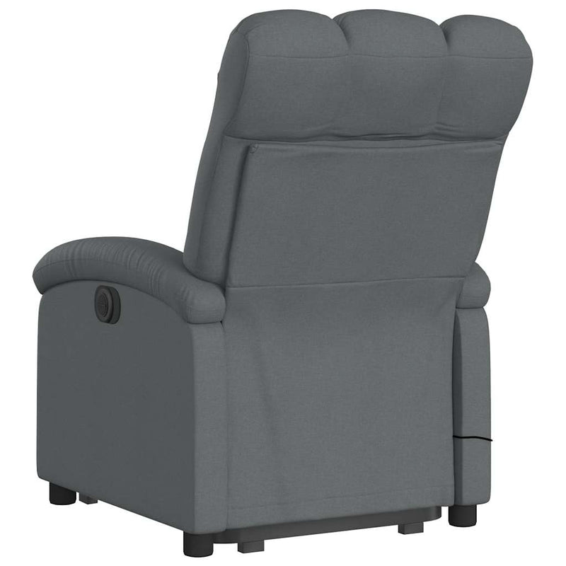 Electric Stand up Massage Recliner Chair Dark Grey Fabric