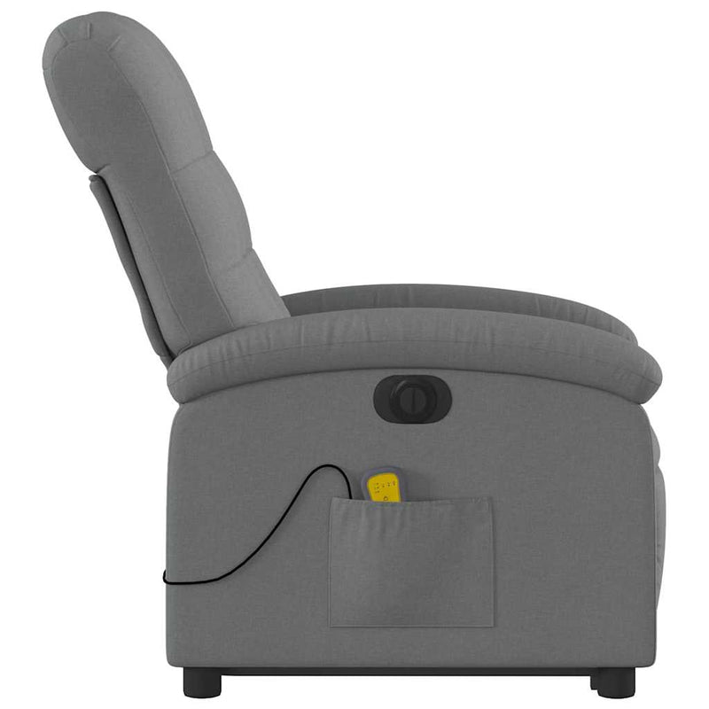 Electric Stand up Massage Recliner Chair Dark Grey Fabric