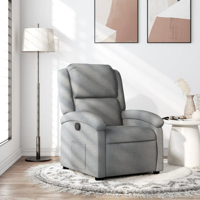 Recliner Chair Light Grey Fabric