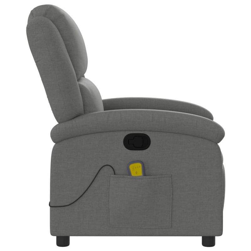 Massage Recliner Chair Dark Grey Fabric