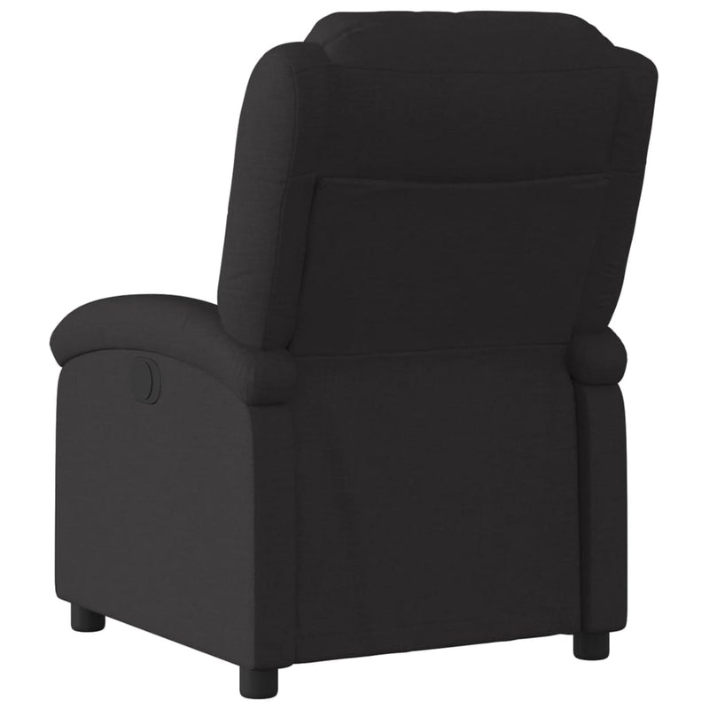 Electric Recliner Chair Black Fabric