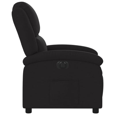 Electric Recliner Chair Black Fabric