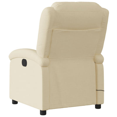 Electric Massage Recliner Chair Cream Fabric