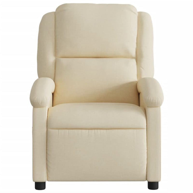 Electric Massage Recliner Chair Cream Fabric