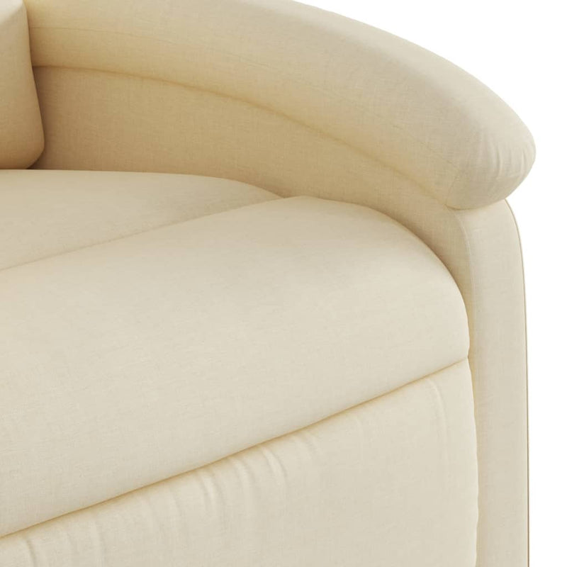 Electric Massage Recliner Chair Cream Fabric