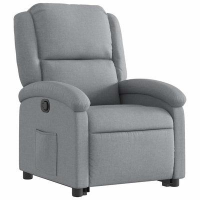 Stand up Recliner Chair Light Grey Fabric