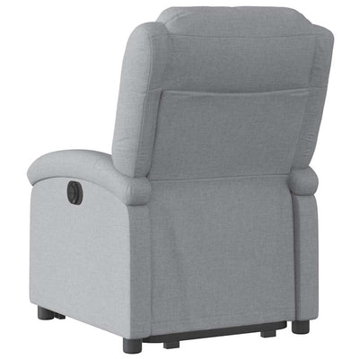 Stand up Recliner Chair Light Grey Fabric