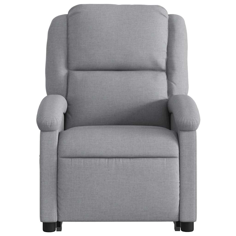 Stand up Recliner Chair Light Grey Fabric