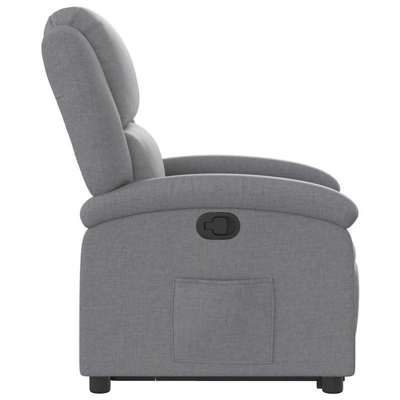 Stand up Recliner Chair Light Grey Fabric