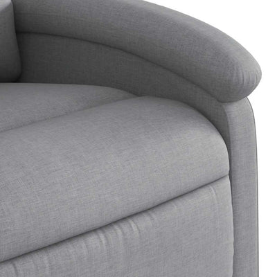 Stand up Recliner Chair Light Grey Fabric