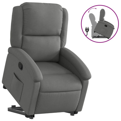 Stand up Recliner Chair Dark Grey Fabric