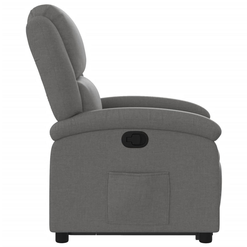 Stand up Recliner Chair Dark Grey Fabric