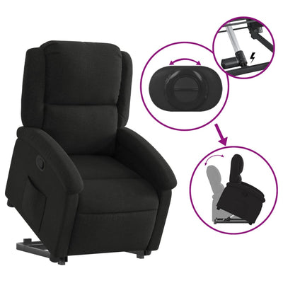 Stand up Recliner Chair Black Fabric