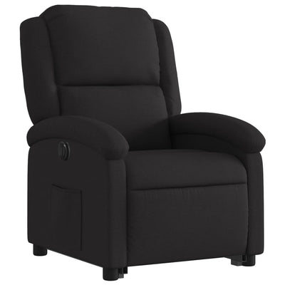 Electric Stand up Recliner Chair Black Fabric